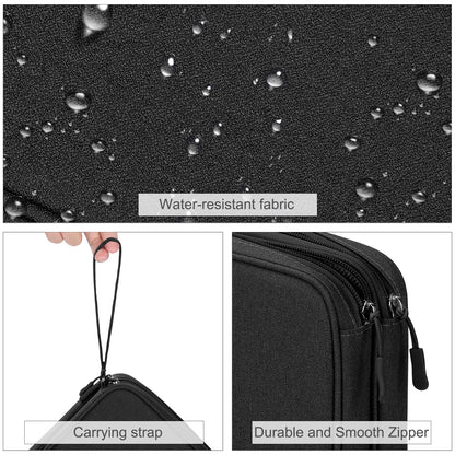FYY Electronic Organizer, Extra Large Travel Cable Organizer Bag Pouch Portable Waterproof Double Layers All-in-One Storage Bag for iPad, Cable, Power Bank, Laptop Charger for Office/Home, Black