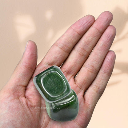 Amazing Gemstone Dark Green Aventurine Crystals and Healing Stones Tumbled - 1 oz Dark Green Aventurine Stone, Healing Stones for Energy Balance, Stress Relief - Premium Polished Gems Rocks