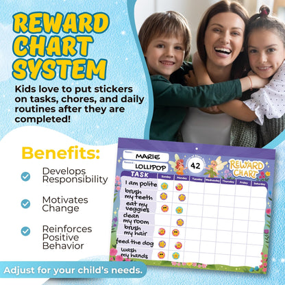 Gooji Princess Reward Chart for Kids - Motivational Chore Chart for Kids, Behavior Chart for Kids at Home, Sticker Chart - Perfect for Encouraging Good Habits, Learning, and Responsibility