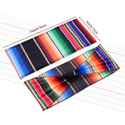 Newwiee 24 Pcs Stretch Chair Sashes Bands Without Buckle Mexican Decorations Elastic Bows for Folding Chair Ties for Wedding Cinco De Mayo Event Fiesta Party Birthday Banquet