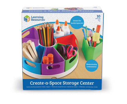 Learning Resources Create a Space Storage Center - Toy Desk Organizer, Classroom Workspace Must Haves, Homeschool Organization, Arts & Crafts , Caddy, Office & Teacher Supplies
