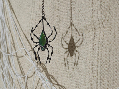 Velasyart Stained Glass Spider Web Suncatcher - Gothic Window Suncatcher Decor