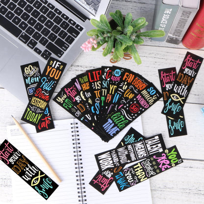 200Pcs Inspirational Bookmarks Motivational Quotes Bookmarks Bulk Double-Sided Printed Encouraging Book Markers Positive Page Markers for Students Teachers School Home Office Supplies
