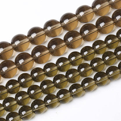 36PCS 10mm Smoky Crystal Quartz Glass Beads Natural Stone Round Loose Beads for Jewelry Making DIY Bracelet Necklace 15 Inch,Energy Stone Healing Power (10mm, Smoky Quartz Glass)