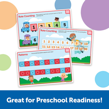 Learning Resources MathLink Cubes Preschool Math Activity Set - Classroom Must Haves, Teacher School Supplies, Toddler Montessori Toys,Building Blocks, Math Manipulatives, Homeschool Games