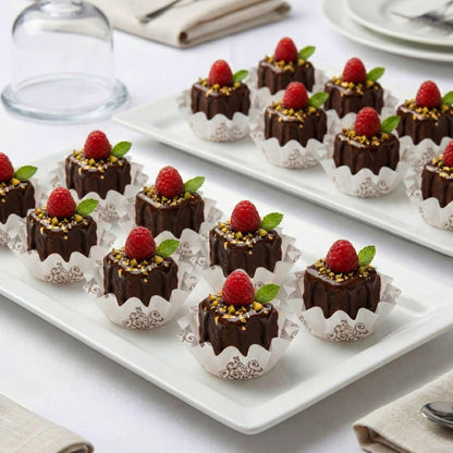 Restaurantware Panificio 0.4 Ounce Baking Cups 200 Flared Cupcake Liners - Oven-Ready Freezable Black And White Paper Muffin Cases Disposable Vintage Floral For Wedding Parties Baby Showers
