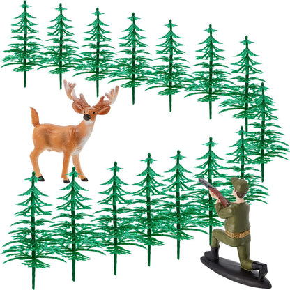 17 PCS Deer Hunting Cake Topper Deer Hunter Tree Cake Decorations Set Hunting Theme Topper for Birthday Party Baby Shower Wedding Supplies Christmas Halloween