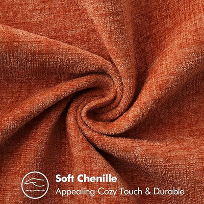MIULEE Pack of 2 Fall Couch Throw Pillow Covers 20x20 Inch Rust Farmhouse Decorative Pillow Covers with Stitched Edge Soft Chenille Solid Dyed Pillow Covers for Sofa Bed Living Room
