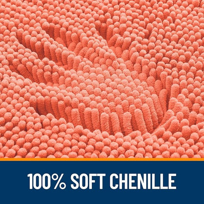 OLANLY Bathroom Runner Rugs 59x20, Extra Soft Absorbent Chenille Bath Rugs, Rubber Backing Quick Dry, Machine Washable Long Bath Mats for Bathroom Floor, Tub and Shower, Home Decor Accessories, Coral