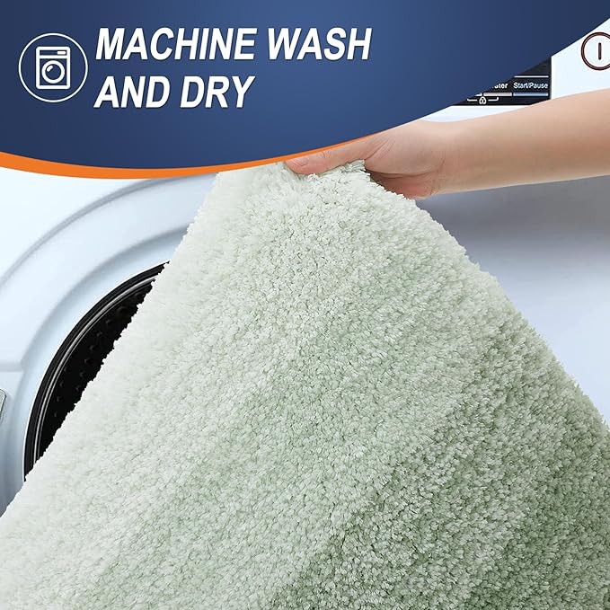 OLANLY Large Bathroom Rugs Mat 54x24, Extra Soft Absorbent Microfiber Bath Rugs, Rubber Backing, Quick Dry, Washable Bath Mats for Bathroom Floor, Tub and Shower, Home Decor Accessories, Sage Green