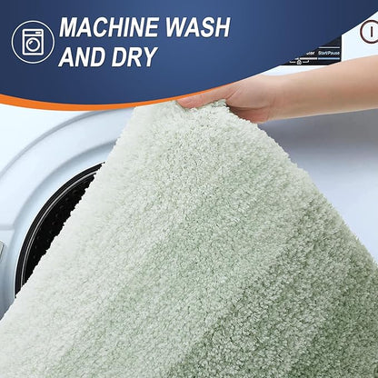 OLANLY Large Bathroom Rugs Mat 50x30, Extra Soft Absorbent Microfiber Bath Rugs, Rubber Backing, Quick Dry, Washable Bath Mats for Bathroom Floor, Tub and Shower, Home Decor Accessories, Sage Green
