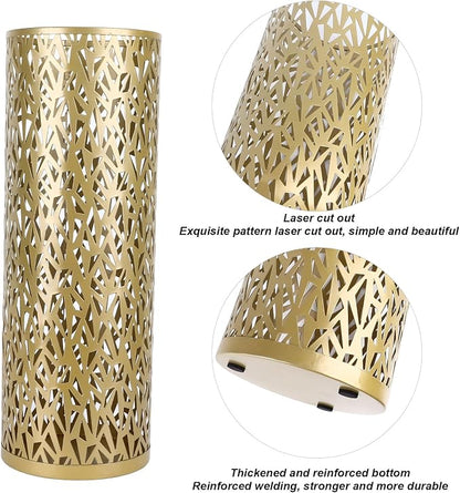 Umbrella Stand Rack for Entryway Metal Hollowed Freestanding Round Umbrella Holder Organizer Bin for Home Hotel Office Decor (Medium)