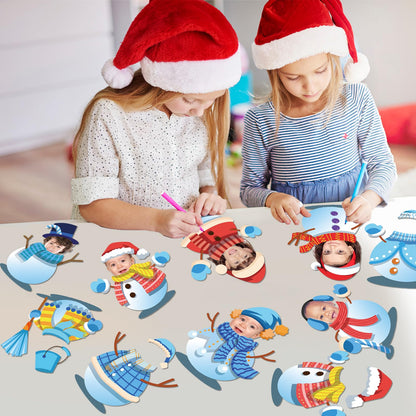 60pcs Winter Theme DIY Cutouts Snowman Bulletin Board Decoration Set Christmas Snowman with Hat Paper Cut-Outs Decor for Winter Holiday DIY Photo Craft Xmas Party School Classroom Wall Door Supplies
