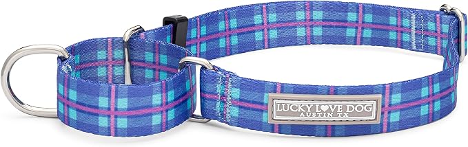 Lucky Love Dog Martingale Dog Collar - Adjustable, No-Slip, Durable, & Soft Webbing Collar for Male and Female Dogs Ideal for Training & Walking - Scotty, Small