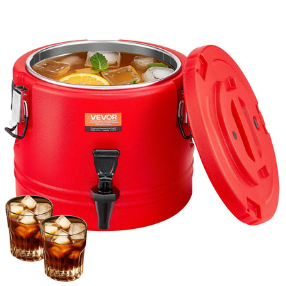 VEVOR Insulated Beverage Dispenser, 2.2 Gal/8L Thermal Hot and Cold Drink Server Dispenser with Spigot, Food-Grade Cooler Jug with 304 Stainless Steel Interior, for Tea Coffee Restaurant Outdoor