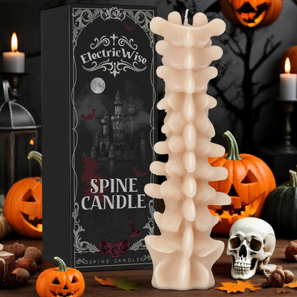 ElectricWise Spine Candle, Spooky Candle for Gothic Decor Gift, Christmas Premium Natural Scented Beeswax with Cotton Wick for Parties, Home, Rituals, Gift, Halloween Decorations