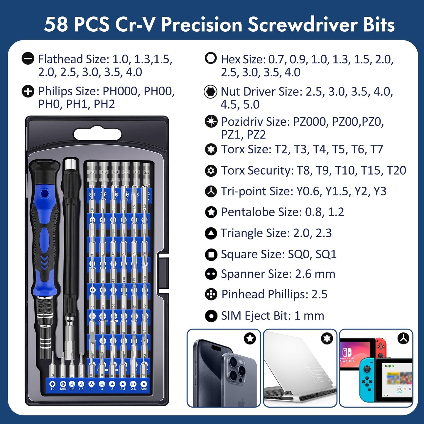 XOOL 132 in 1 Precision Screwdriver Set with Magnetic Driver Kit Professional Electronics Repair Tool Kit for Computer, PC, Mac-Book, Laptop, Tablet, iPhone, Xbox, Game Console