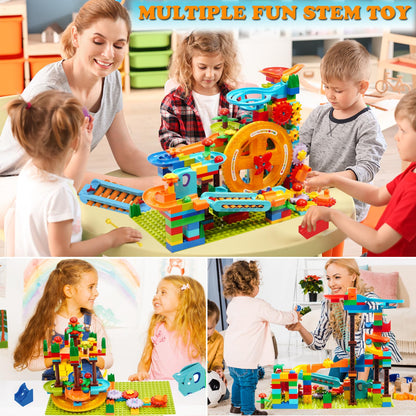 Marble Run Building Blocks for Kid: 3 4 5 6 8 Year Old Montessori Education Preschool STEM Toy - Age 4-8 Kids Creative Puzzle Marbles Track - Christmas Birthday Gifts for Boys Girls