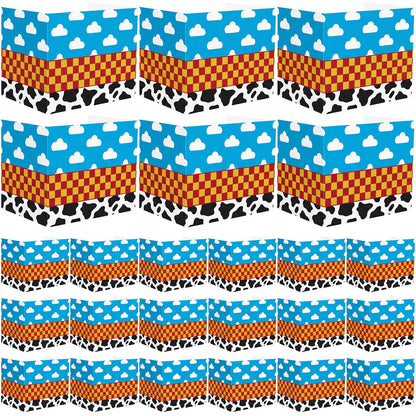 SATINIOR 24 Pcs Privacy Folders for Students, Desk Dividers for Classroom Testing, Trifold Cardboard Privacy Boards, Study Carrels Panel School Teacher Supplies(Cloud and Cow Style,White and Blue)