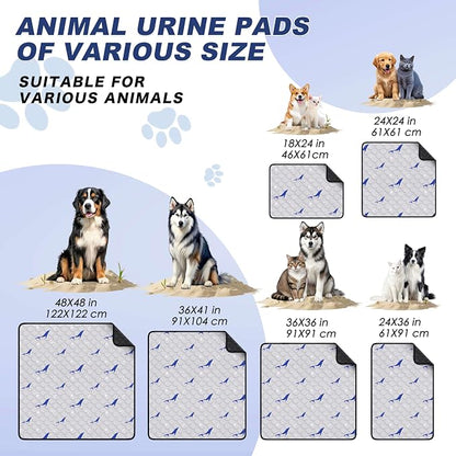 WanpeeGoo Washable Pee Pads for Dogs, 4Pack Reusable Puppy Pads, Super Absorbent & Leakproof Dog Pads, Anti-Slip Dog Pee Pads for Puppy Training & Incontinence, Dolphin Pattern 18"x24"