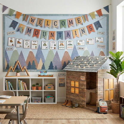 Moving Mountains Bulletin Board Paper Roll Mountain Bulletin Board Background Paper Back to School Classroom Decor Poster for Art Craft DIY Projects Home Office Classroom Party Supplies 17.7in x 20ft