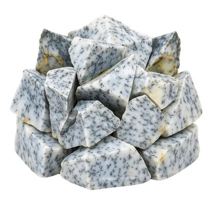 Amazing Gemstone Dendrite Opal Raw Crystals and Healing Stones, Natural Rocks for Tumbling - DIY Raw Stones and Crystals, 2 Pieces