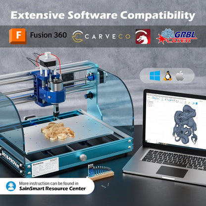 Genmitsu 3018-PROVer V2 CNC Milling Machine for Beginner + KABA Lite Enclosure PETG Box Kit, 450 x 390 x 300 mm