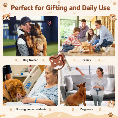 Gerrii 24 Sets Colourful Dog 3D Fidget Keychains with Inspirational Cards Bulk 3D Press Stress Relief Sensory Keychain Gifts Employee Appreciation Positive Gifts for Coworkers Teacher
