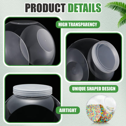 Willinglong 2 Pcs Plastic Candy Jar with Lid 192 oz/ 1.5 Gallon Large Slanted Storage Jar Clear Food Storage Canisters for Cookies Jelly Beans Snacks Candy Buffet Indoor Outdoor Wedding (White)