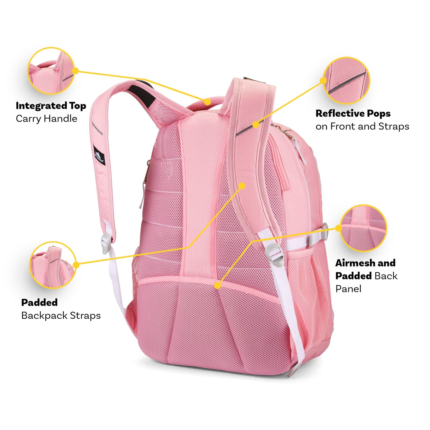 High Sierra Swerve Daypack, Pink Marble - Bubblegum Pink, One Size