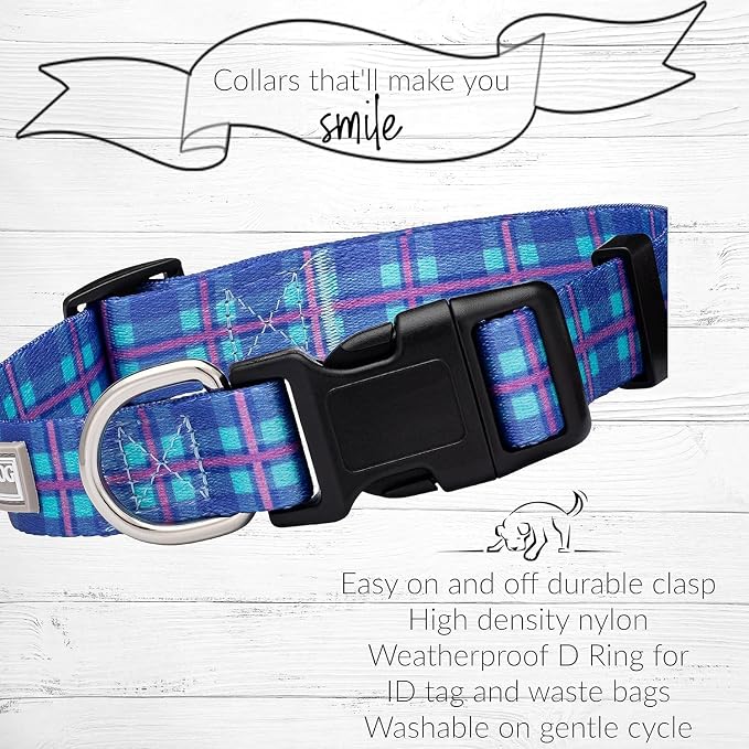 Lucky Love Dog - Adjustable Dog Collar and Leash Set with Easy Click Buckle for Small Dogs, Durable, & Comfortable Collar for Male & Female Dogs, Puppies & Adult Ones - Scotty Combo, XS
