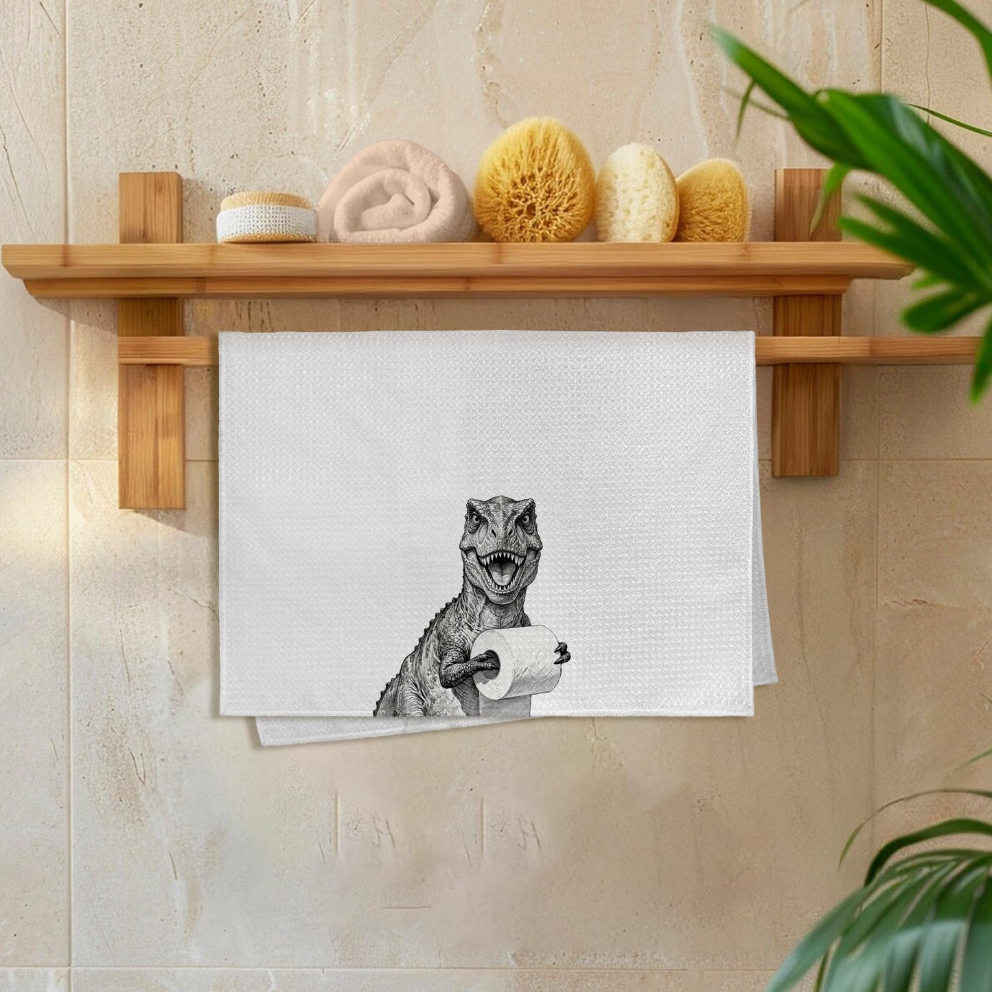 GWFSJYU Funny Boys Dinosaur Gifts Hand Towel Bathroom Decor, Boys Kids Dino Hand Towel for Bathroom Kitchen Washroom Decor, Dinosaur Dish Tea Towels, 16x24 Inch