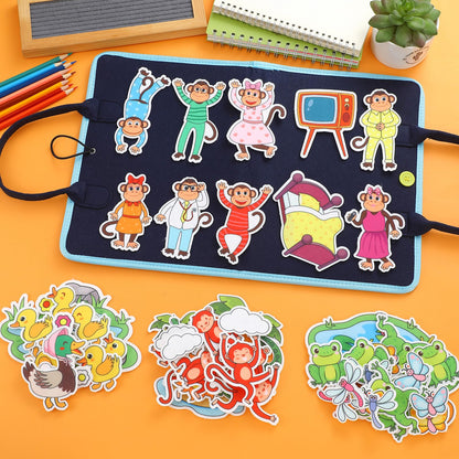 WovWeave 4 Set Felt Story Board Sets for Toddler Educational Storytelling Felt Book Board Stories for Preschool Learning Classroom Activity(Animals)