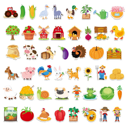 Fecheche Large Size Cute Fridge Magnets for Toddlers, Preschool Spelling Learning Education Refrigerador Magnetic Toy (Farm 48pcs)