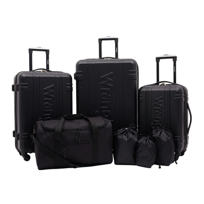 Wrangler Venture Luggage and Travel Set, Black, 7-Piece Set