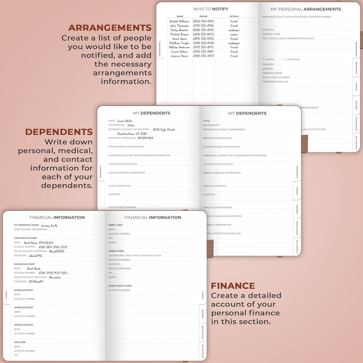 Clever Fox End of Life Planner – Final Arrangements Organizer for Beneficiary, Will Preparation, Last Wishes & Funeral Planning, A5 (Dark Terracotta)
