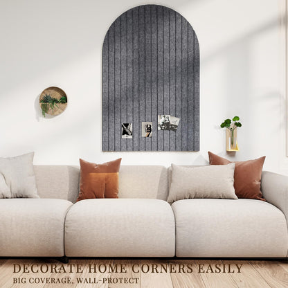 JBER Large Arched Felt Bulletin Board 36" x 24" - 6 Pack Felt Wall Tiles, Cork Board Alternative to Use in Office & Home Decor, Classroom Decor, Vision Board to Display Your Photos(Dark Gray)