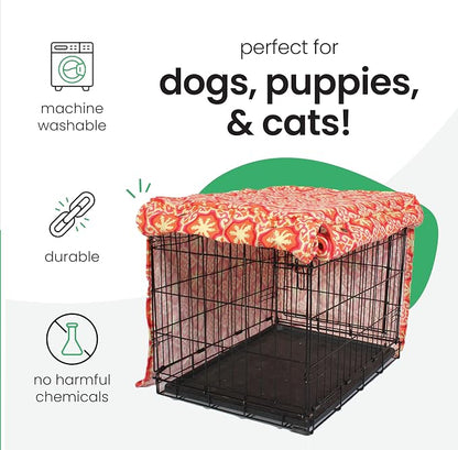 Molly Mutt Papillon Dog Crate Cover, 100% Cotton Canvas Cover with 2 Roll-Up Panels, Ideal for Dog or Cat Crate, Durable, Washable, and Free of Harmful Chemicals, 30" x 21" x 24"
