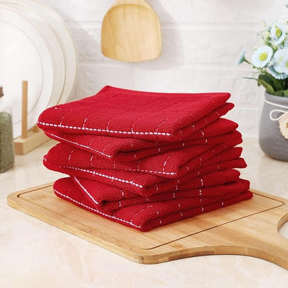 Homaxy 100% Cotton Terry Kitchen Towels, Checkered Designed, Soft and Super