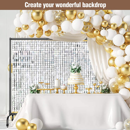 EMART Rolling Backdrop Stand with Wheels - 10 x7.5 ft (WxH) Adjustable - Moveable Photo Banner Background Holder Photography Frame Kit Adjustable for Parties Decoration Photoshoot