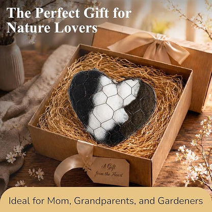 VELNORA Alpaca Fiber Nesting Heart – Hanging Natural Material for Outdoor Garden Birds, Safe & Cozy Habitat