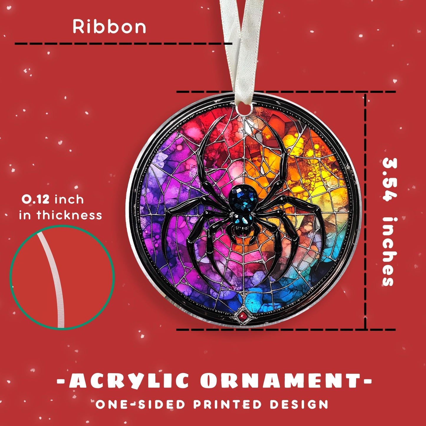 UMACVN Spider Christmas Ornament - Spider Ornaments for Christmas Tree, Animals Christmas Ornaments - Animals Gifts for Lovers - Acrylic Ornament 2025