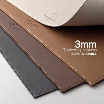Baroyal Faux Leather Placemats Set of 6 Vinyl Washable Wipeable Table Mats for Kitchen Dining Table Heat Resistant Waterproof Indoor/Outdoor Placemats Non-Slip Easy Clean Place Mats-Almond Birch