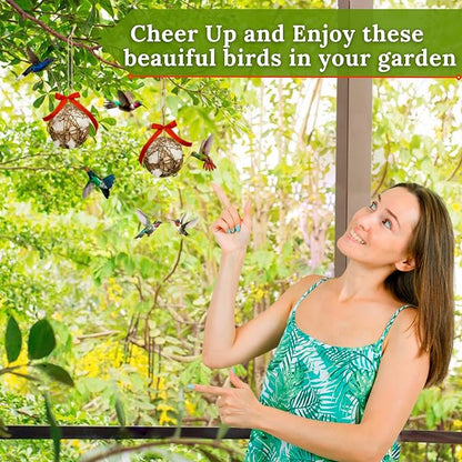 Hummingbird Nesters - Bird Nesting Material Holder for Wild Birds - Humming Bird House Materials Gifts for Bird Watching Nature Lovers - Refillable Outdoor Nesting Station to Build a Nest