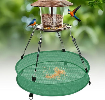 2Pcs Bird Seed Catcher Tray for Hanging Bird Feeder Platform, 4" Deep Birdseed Hoop for Hummingbird Feeders Bee Feeder Outdoor Garden Accessories (Green, 30inch)