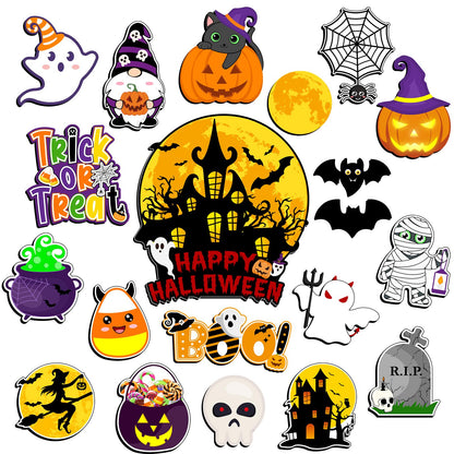 20PCS Halloween Refrigerator Magnets, Pumpkin Fridge Magnet Sticker Trick or Treat Strong Magnet Removable Halloween Decorative Magnets for Fridge Whiteboard Locker