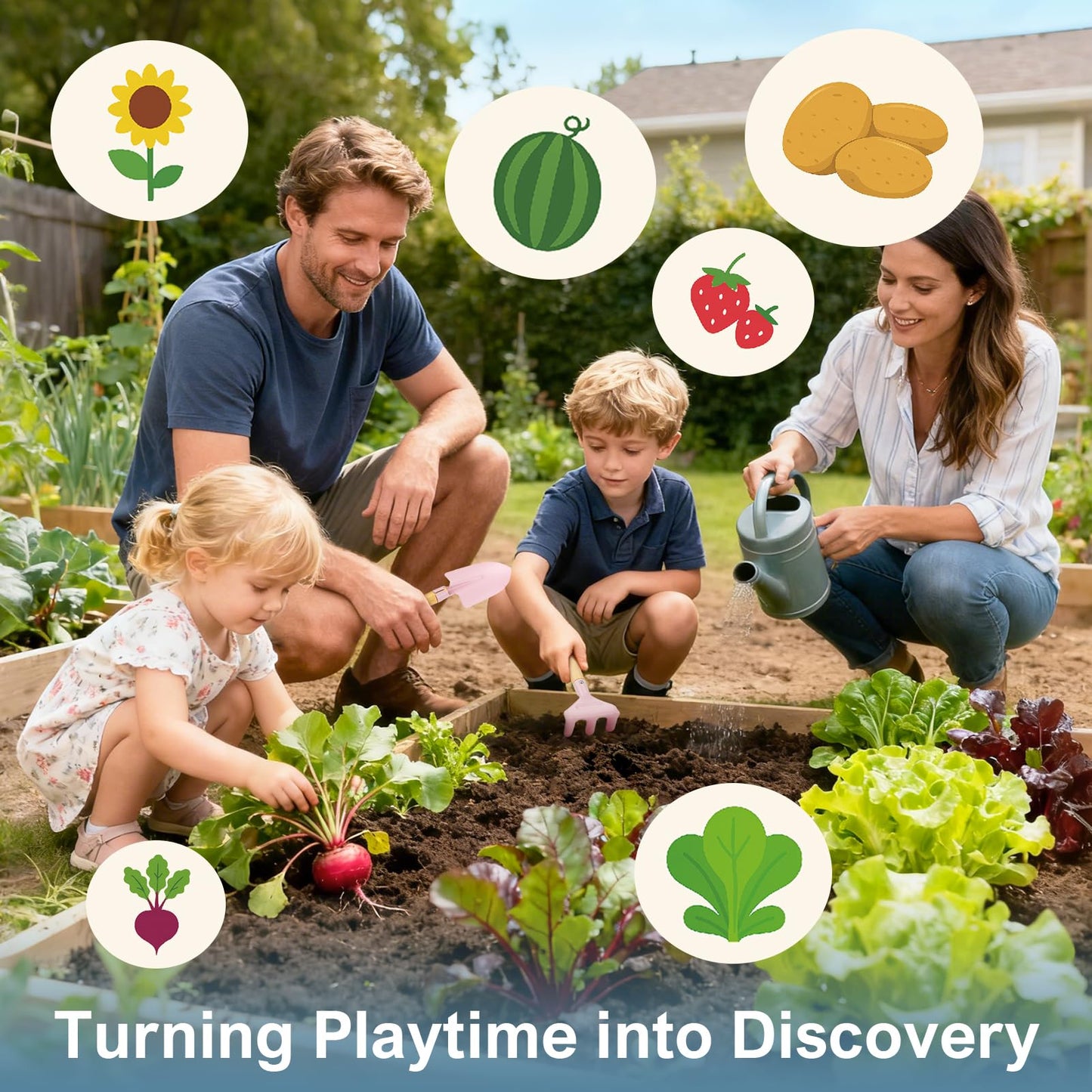 Dreamon Kids Gardening Tools & Bug Catcher Kit, 2-in-1 Outdoor Toys with Wheelbarrow and Bug House, STEM Educational Toys for 3 Year Old, Birthday Gifts Outdoor Gifts for Kids 3-5, Pink