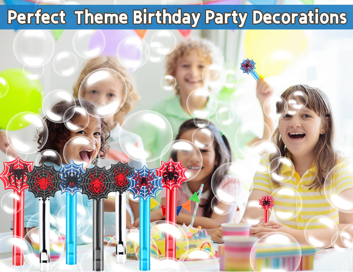 24PCS Bubble Wand for Party Favors Decorations Supplies Classroom Prizes Valentines Easter Halloween Christmas Bags Basket Stuffers Gifts