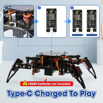 ACEBOTT Science Kits Spider Robot Building Kit STEM Crawling Robot Gifts for Kids Boys Ages 8-12 Girls, Scientific Coding Robotic Technic Creative DIY Toys for Birthday