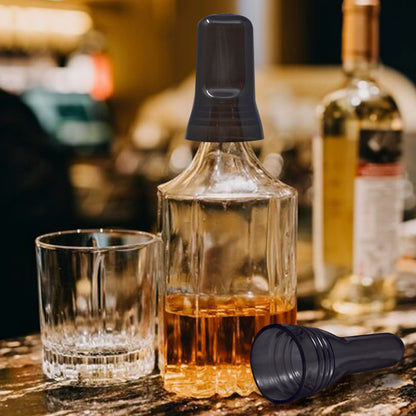 Esatto 24 Pieces Pour Spout Covers - Liquor Bottle Toppers Black, Universal Bottle Pour Dispenser,Liquor Bottle Covers Bottle Cover Dust for Home Kitchen Tools Supplies